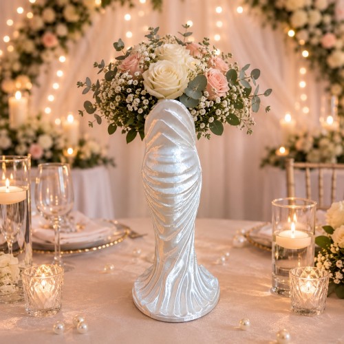 Vază Decorativă Mireasă Siluetă Artistică pentru Aranjamente Florale – 20 cm