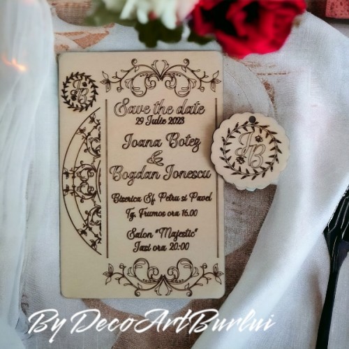 Invitație nunta lemn albasia md4