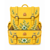 Cutie pentru Aranjamente Florale în Formă de Ghiozdănel – Model Floral Galben cu Flori Verzi